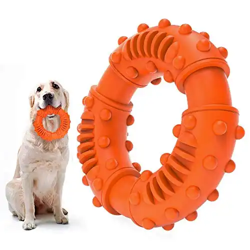 Dog chew toys for aggressive chewers small medium large breed, tough indestructible best rubber puppy teething toy, funny interactive fetch and tug pet birthday gifts, keep dogs from anxiety boredom