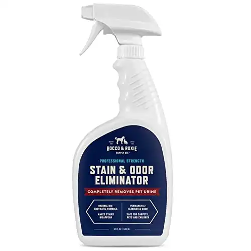 Rocco & roxie stain & odor eliminator for strong odor - enzyme-powered pet odor eliminator for home - carpet stain remover for cats and dog pee - enzymatic cat urine destroyer - carpet cleaner...