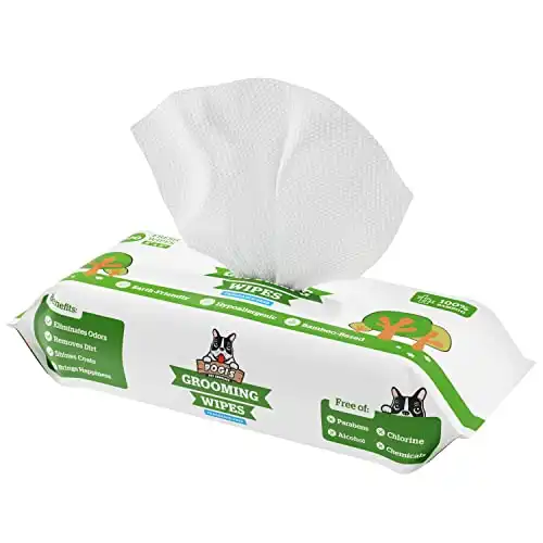 Pogi's dog grooming wipes - 100 dog wipes for cleaning and deodorizing - plant-based, hypoallergenic pet wipes for dogs