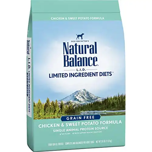 Natural Balance L.I.D. Limited Ingredient Diets Dry Dog Food, Chicken & Sweet Potato Formula, 26 Pounds, Grain Free