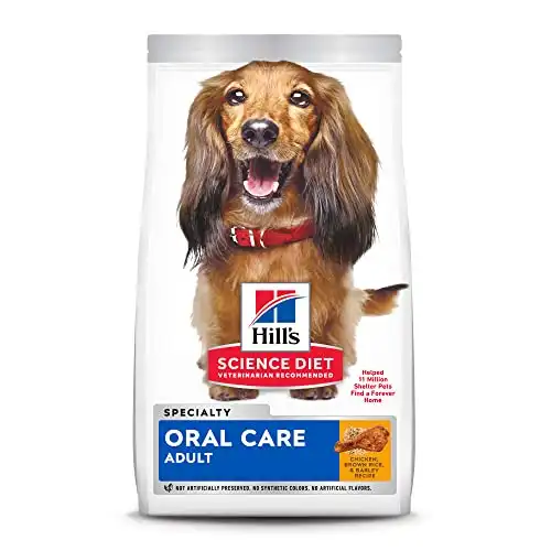 Hill's science diet dry dog food, adult, oral care, chicken, rice & barley recipe, 4 lb bag