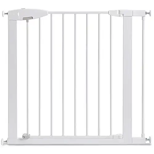 Munchkin easy close pressure mounted baby gate for stairs, hallways and doors, walk through with door