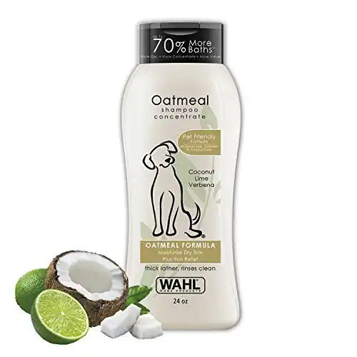 Wahl dry skin & itch relief pet shampoo for dogs – oatmeal formula with coconut lime verbena & pet friendly formula