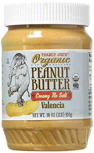 Trader Joe's Creamy No Salt Organic Peanut Butter 16 Oz. 2 Pack