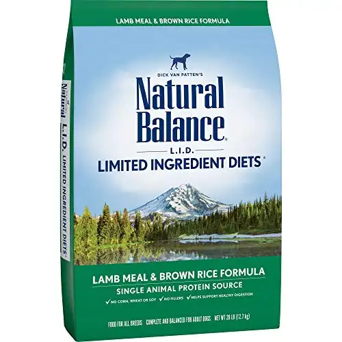 Natural Balance L.I.D. Limited Ingredient Diets Dry Dog Food with Grains, Lamb Meal & Brown Rice Formula, 28 Pounds