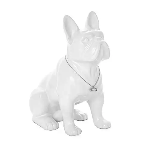Torre & tagus sitting french bulldog statue 12" white ceramic