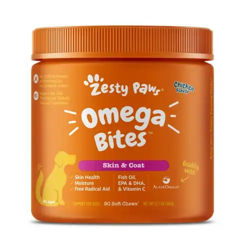 Zesty paws omega 3 alaskan fish oil chew treats for dogs
