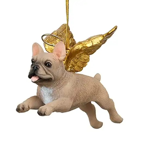 Christmas tree ornaments - honor the pooch french bulldog holiday angel dog ornaments