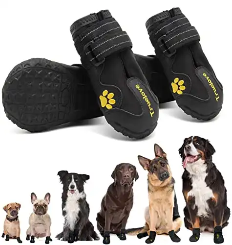 Expawlorer anti-slip dog shoes - waterproof & stain resistant dog booties with reflective straps